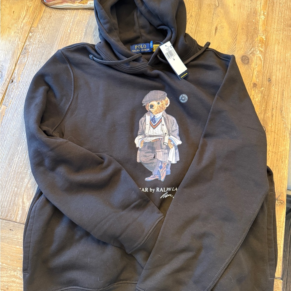 Ralph Lauren Brown Hoodie Polo Bear Design